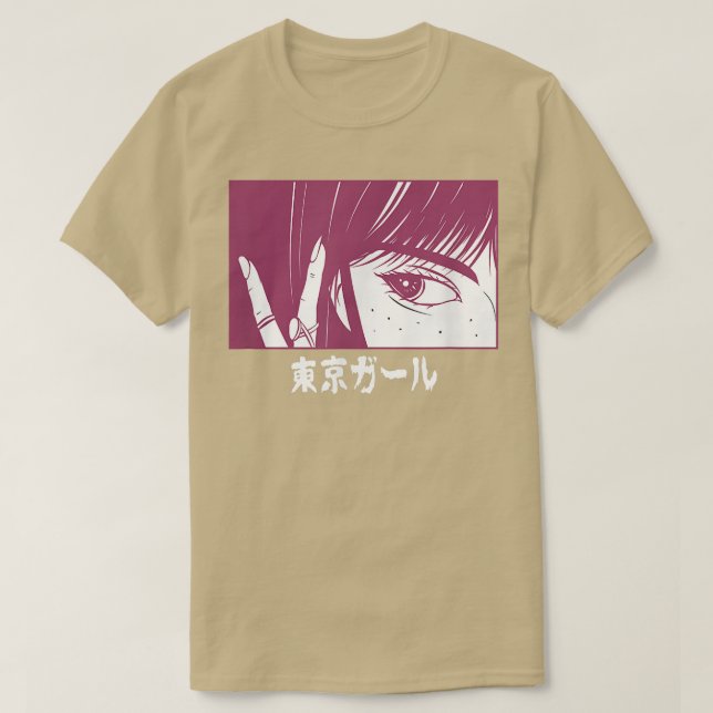 Camiseta Japonês LoFi Tokio Girl Anime Character Japan Ae (Frente do Design)