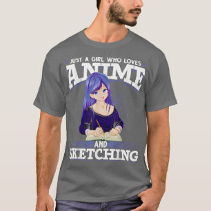 Camiseta Japonês Manga Otaku Girl Sketching Anime Japan Ka
