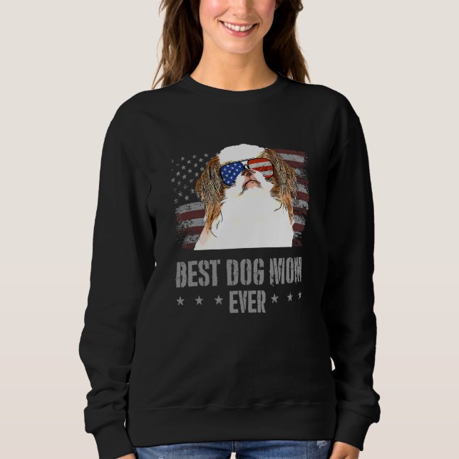Camiseta Japonês Melhor Cachorro Mãe Alguma Vez Retro Eua A (Frente)