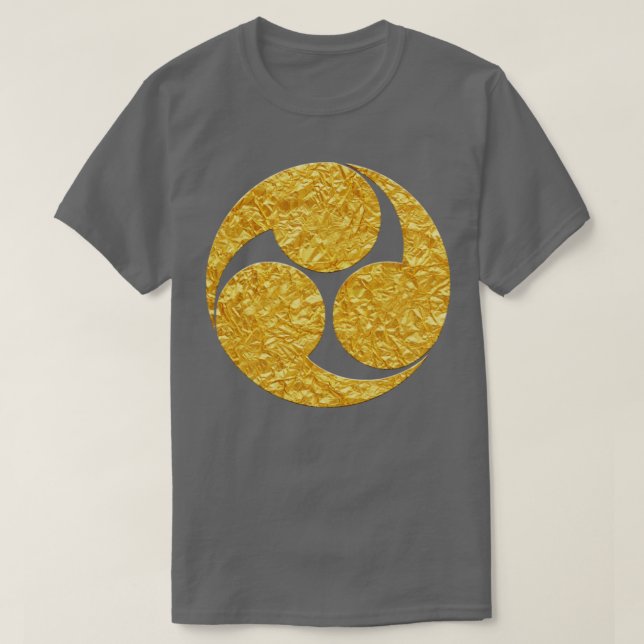 Camiseta Japonês Mon Hidari Mitsu Tomoe (Frente do Design)
