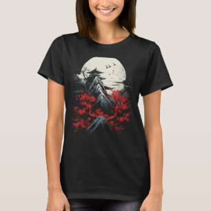 Camiseta Japonês Monte Fuji Japão Amantes Sakura Blosso