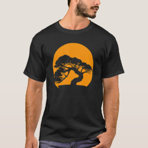 Camiseta Japonês Mulheres e Homens Sunset Japão Retro Bonsa