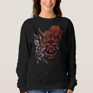 Camiseta Japonês Oni Demon Mask Japonês Kanji Samurai Oni