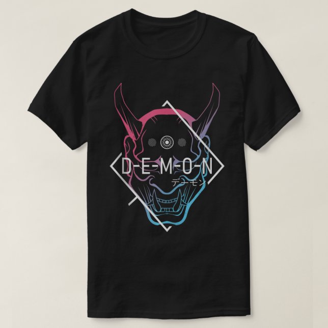 Camiseta Japonês Oni Mask Demon Ogre - Estética Japão Sam (Frente do Design)