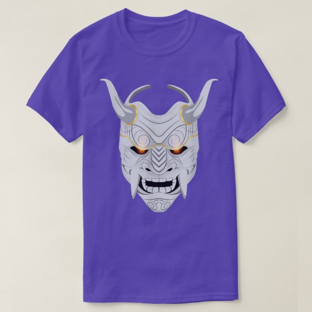 Camiseta japonês Oni Mask Ogre Samurai japão (Frente do Design)