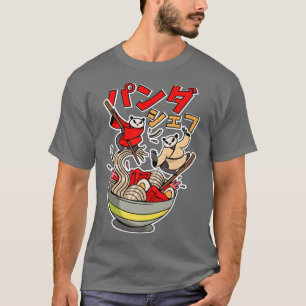 Camiseta Japonês Panda Comendo Macão-Comida Japonês 438