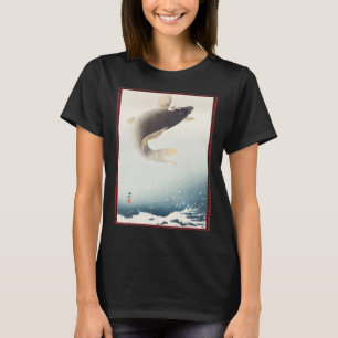 Camiseta Japonês Retro Vintage Trabalho de arte Koi Carp Sa