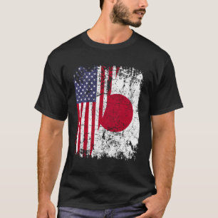 Camiseta Japonês Roots Half American Flag Japão