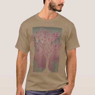 Camiseta Japonês Sakura Árvore Japonês Flor Rosa Cher