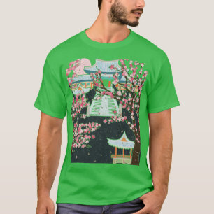 Camiseta Japonês Sakura Árvore Rosa Flor-Rosa Japonês Cherr