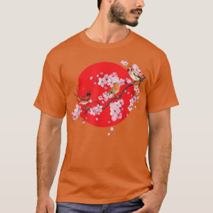 Camiseta Japonês Sakura Birdwatch Animais Cherry Blosso