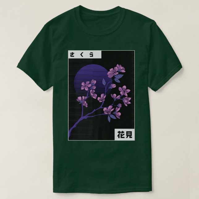 Camiseta Japonês Sakura Cherry Blossom Eboy Vaporwave Aest (Frente do Design)