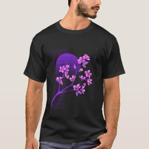 Camiseta Japonês Sakura Cherry Blossoms Vaporwave Synthwav