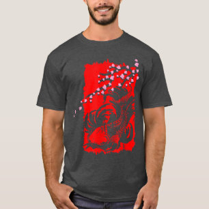 Camiseta Japonês Sakura Fish Chersom Tree Japonês Art