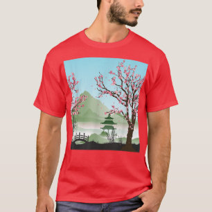 Camiseta Japonês Sakura Pink Flower Japan Tree Cherry Blos