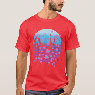 Camiseta Japonês Sakura Retro Flower Vaporwave Cherry Blos