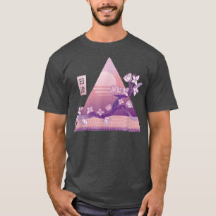 Camiseta Japonês Sakura Rosa Flor 80s Vaporwave Cherry B
