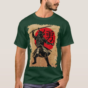 Camiseta Japonês Samurai Helmet Warrior Ascensão Sun Japão 