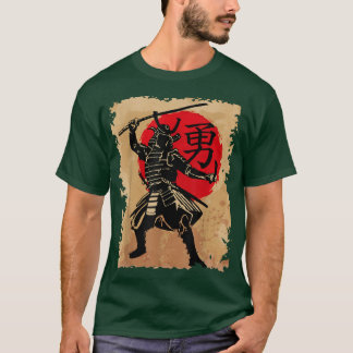 Camiseta Japonês Samurai Helmet Warrior Ascensão Sun Japão