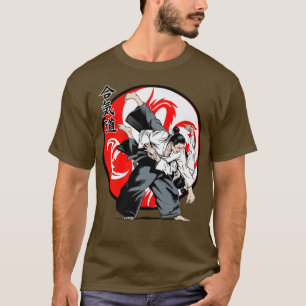 Camiseta Japonês Samurai Warrior Aikido Japão Calliografia 