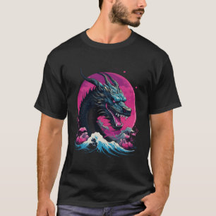 Camiseta Japonês Vaporwave Tokyo Dragon Asian Retro 80Â€™S