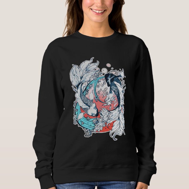 Camiseta Japonês Yin Yang Koi Fish (Frente)