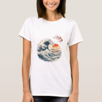 Camiseta Japonesa Onda Monte Fuji Sakura