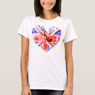 Camiseta jaque de união floral, unionjack legal, jaque de