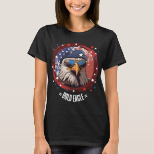 Camiseta Jaqueta de Denim com Boina de Águia Patriótica