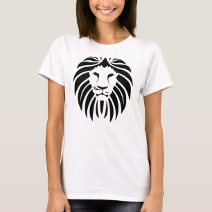 Camiseta Jaqueta de Denim Feminina Leão Geométrico Artístic