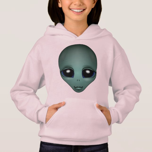 Camiseta Jaqueta de Jaqueta de capuz Alienígena de capuz (Frente)