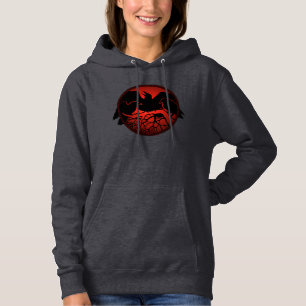 Camiseta Jaqueta Raven Hoodie Jaqueta de Arte Cruzada Femin