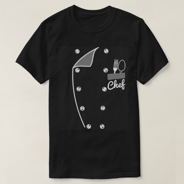 Camiseta Jaqueta uniforme e divertida Faux Chef Excelente d (Frente do Design)