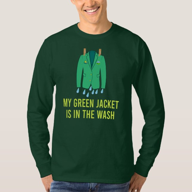 Camiseta Jaqueta Verde no Golfe Mestre Engraçado de Lava (Frente)