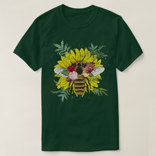 Camiseta Jardim Botânico, Abelha Floral do Jardim Botânico  (Frente do Design)