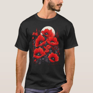 Camiseta Jardim Botânico da Flor de Papoula Natureza Planta