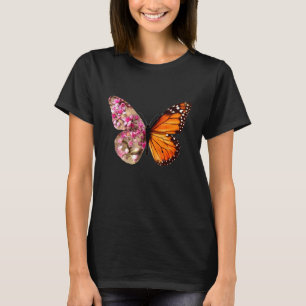 Camiseta Jardim Botânico da Planta Milkweed Monarch Butterf