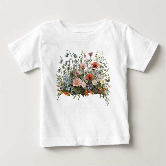 Camiseta jardim botânico de flores de campo (Frente)