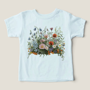 Camiseta Jardim botânico de flores de prado de flores silve