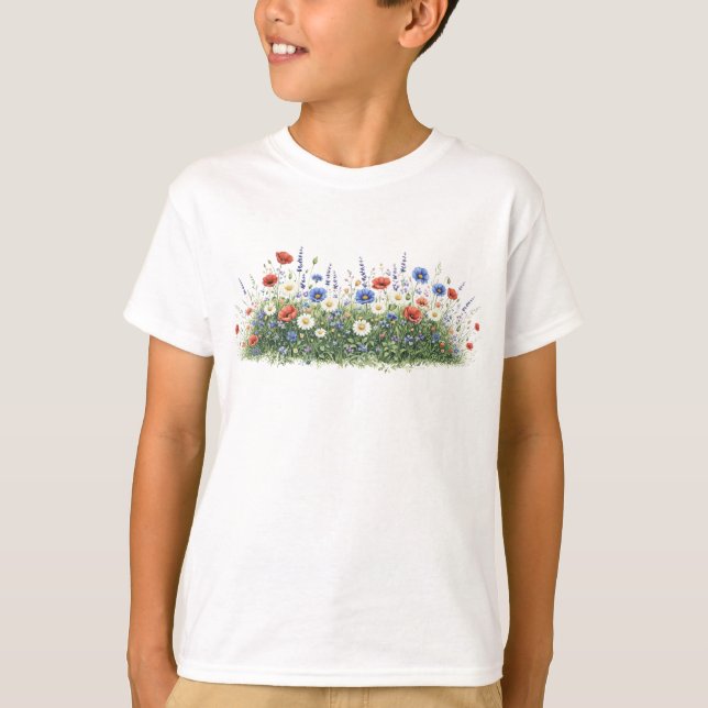 Camiseta jardim botânico de flores silvestres (Frente)
