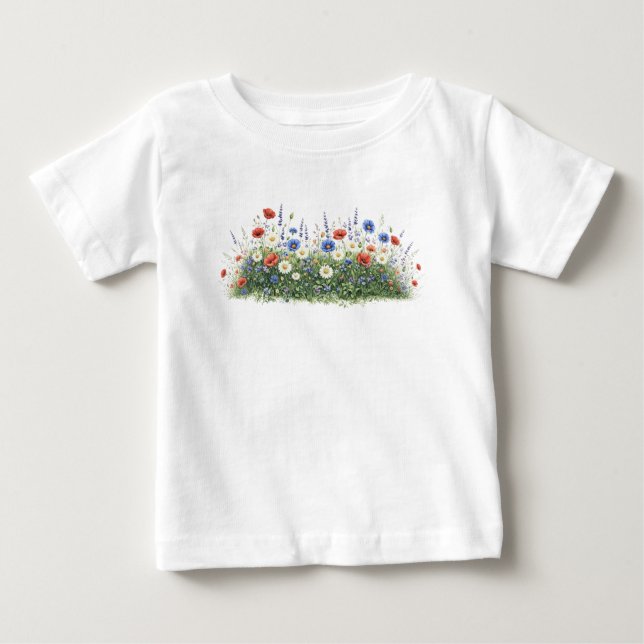 Camiseta Jardim botânico de flores silvestres (Frente)