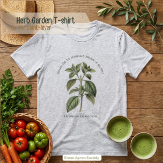 Camiseta Jardim Botânico de Manjericão Ocimum Basilicum