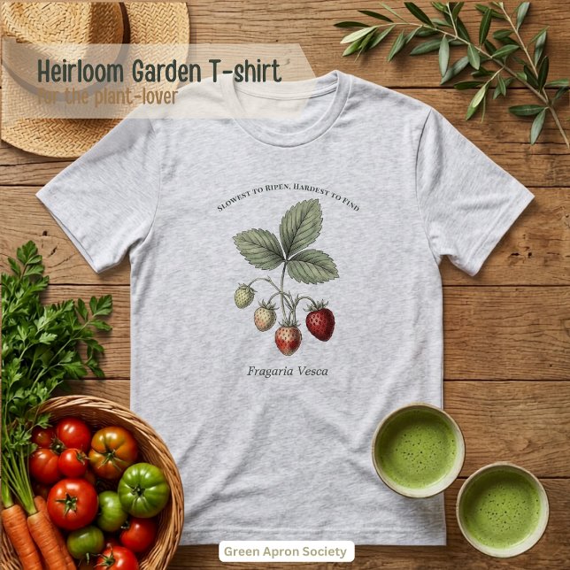 Camiseta Jardim Botânico de Morango Fragaria Vesca (Criador carregado)