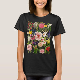 Camiseta Jardim Botânico Elegante de Flor Vintage