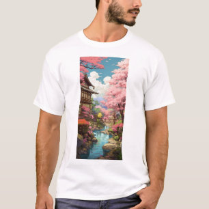 Camiseta Jardim Cherry Blossom - Studio Ghibli inspirou T-S