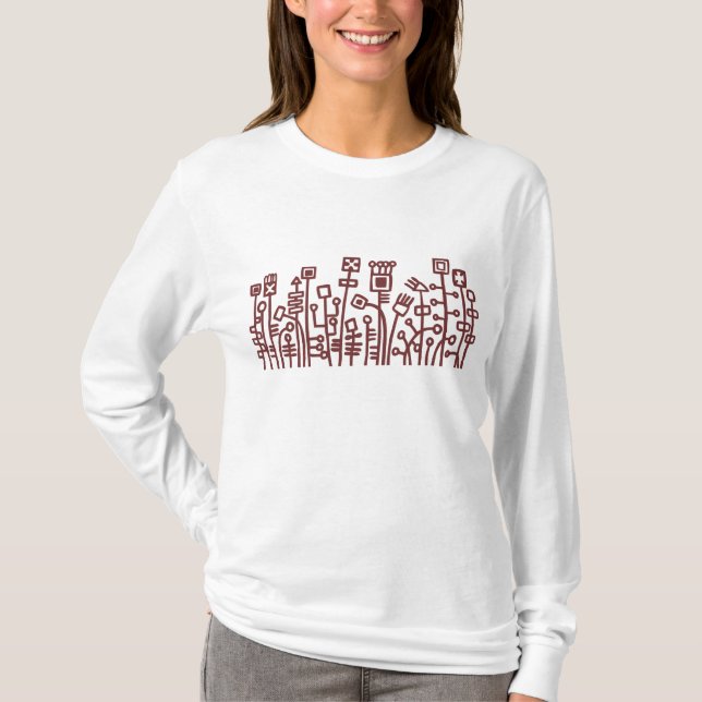 Camiseta Jardim Cibernético - Castanho (Frente)