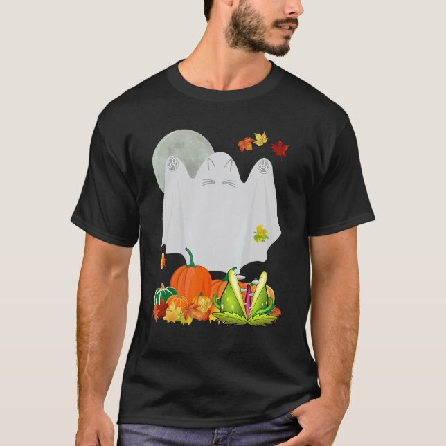 Camiseta Jardim da Lua Cheia Colheita de Outono Halloween F (Frente)