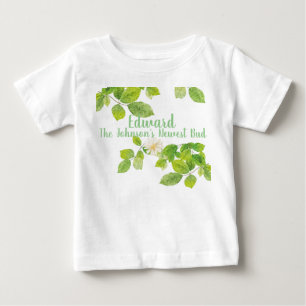 Camiseta Jardim das Folhas Brancas e Verde