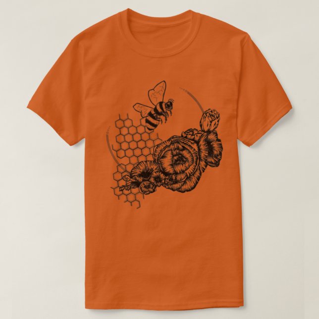 Camiseta Jardim de abelha (Frente do Design)