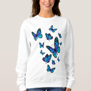 Camiseta Jardim de Arte da Borboleta Azul Lindas Borboletas